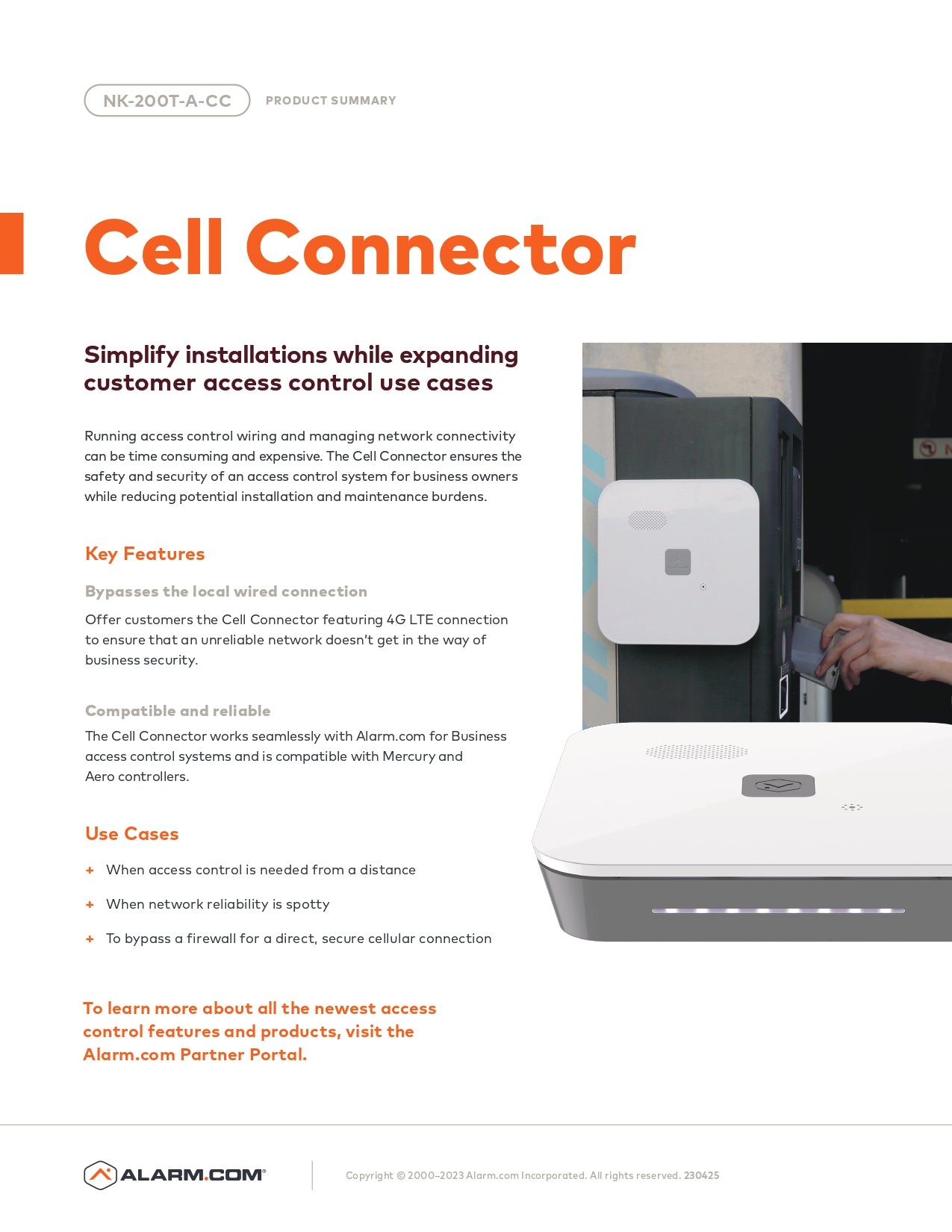 Alarm.com Cellular Connector for Access Control System
