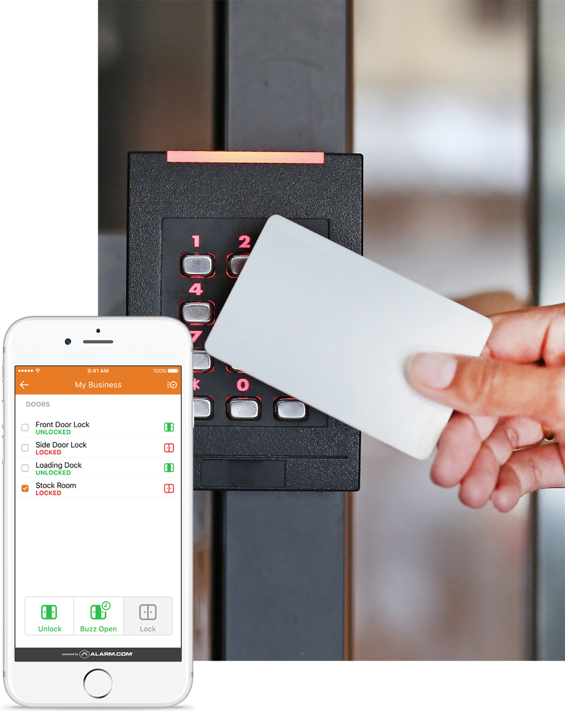 Alarm.com Access Control Interactive Base Fee with One Door (Monthly)